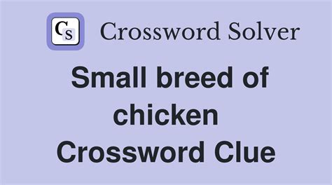 small chicken crossword clue